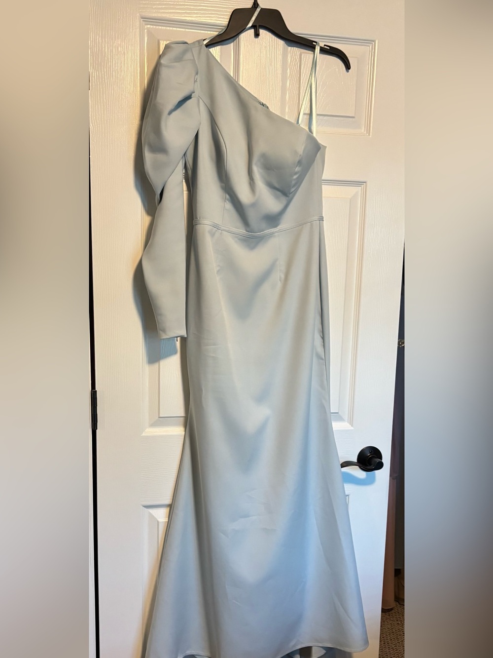 Mac Duggal One-Shoulder Light Blue Evening Gown - Picture 8 of 16